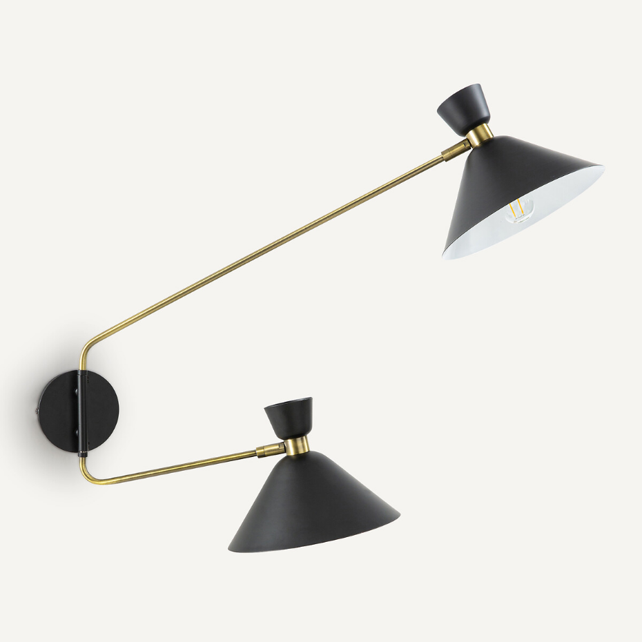 Applique double, laiton vieilli Zoticus