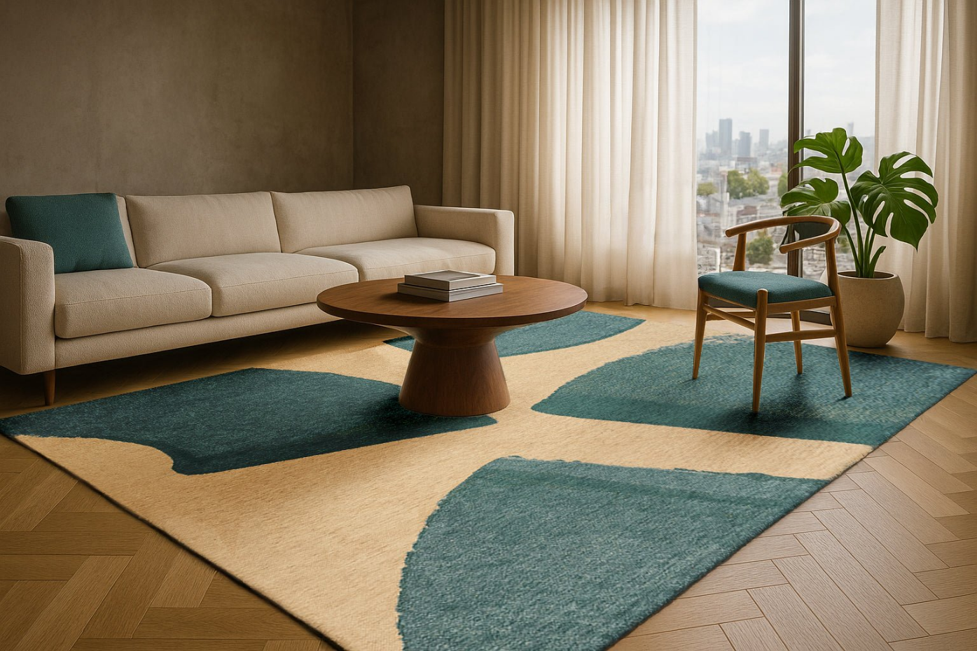 Tapis salon et chambre tissé plat NICKY