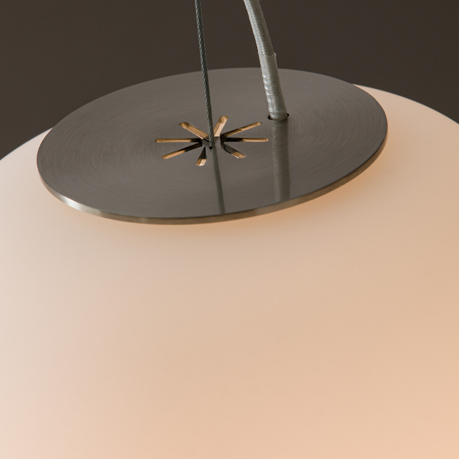 Suspension en verre givré, forme oblongue, Raeyes