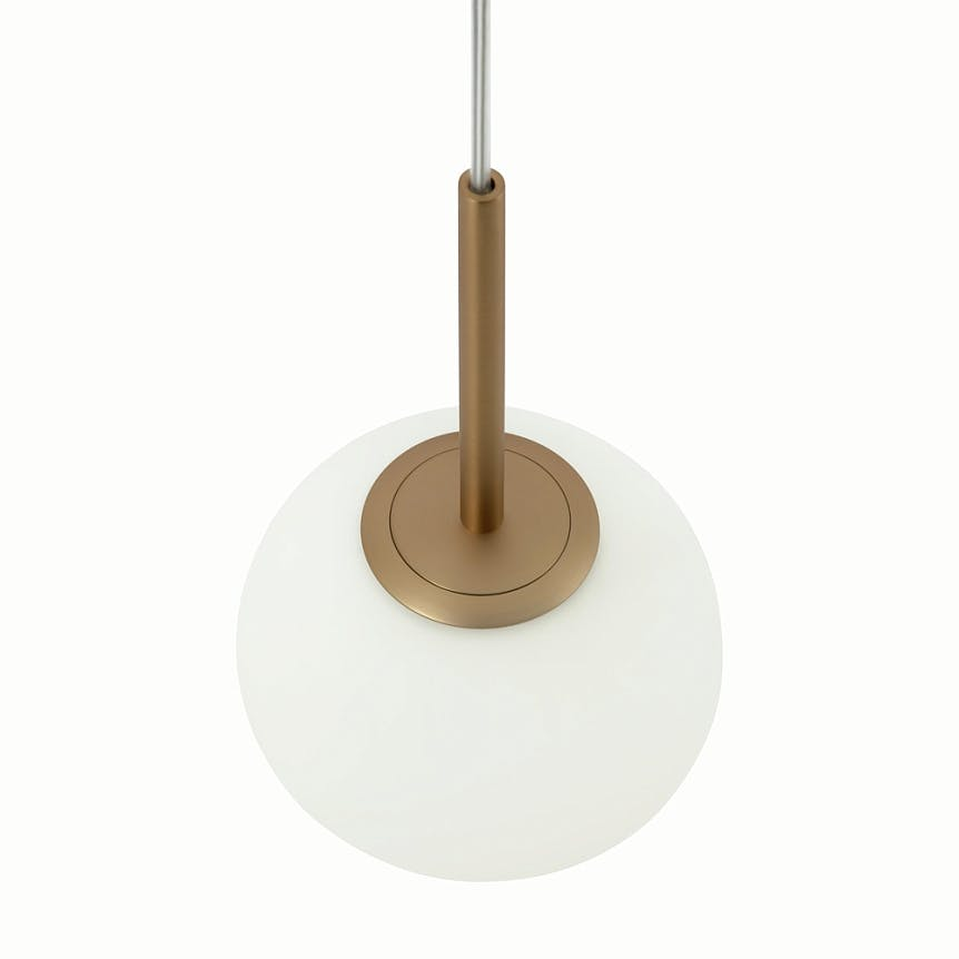 Suspension globe dorée - verre dépoli 15 cm DELTONA