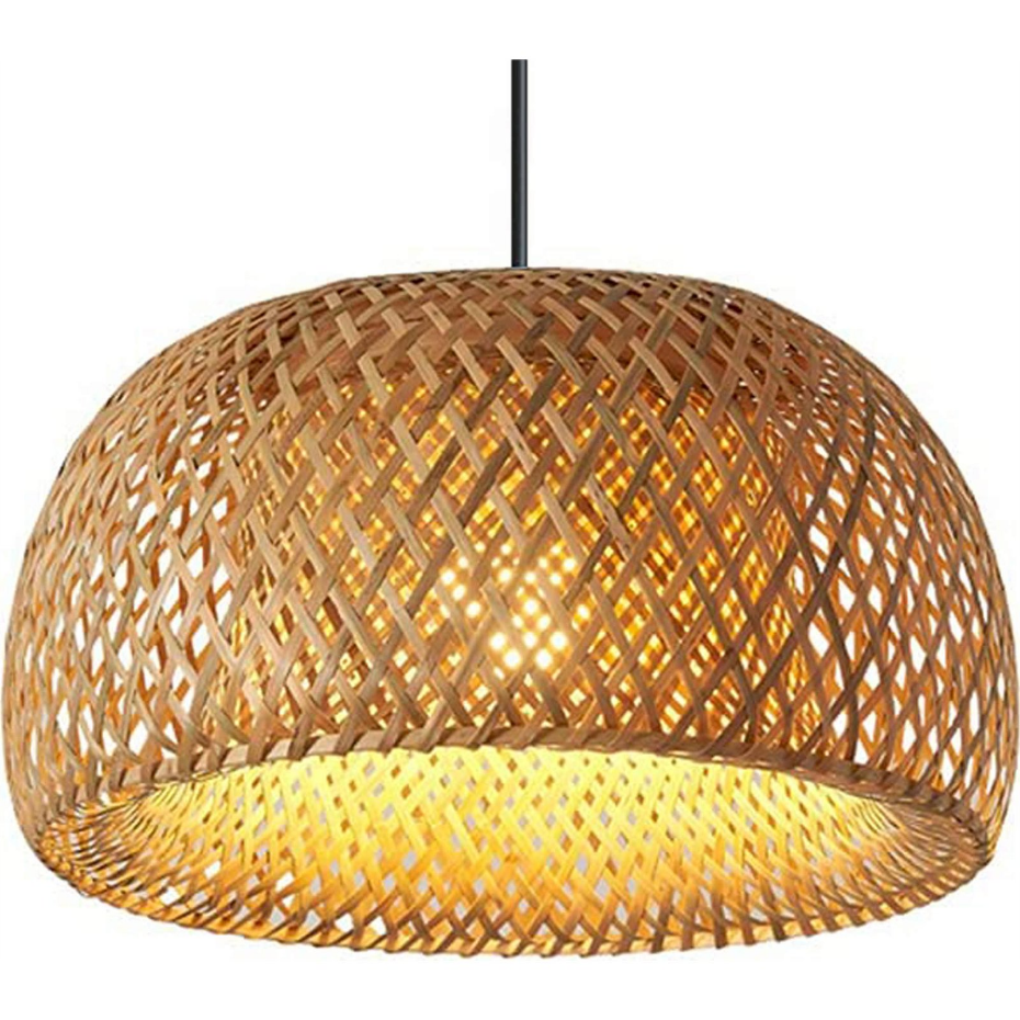 Suspension en métal et bambou tressé 38 cm