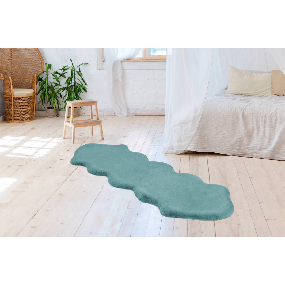 Tapis en polyester effet forme organique