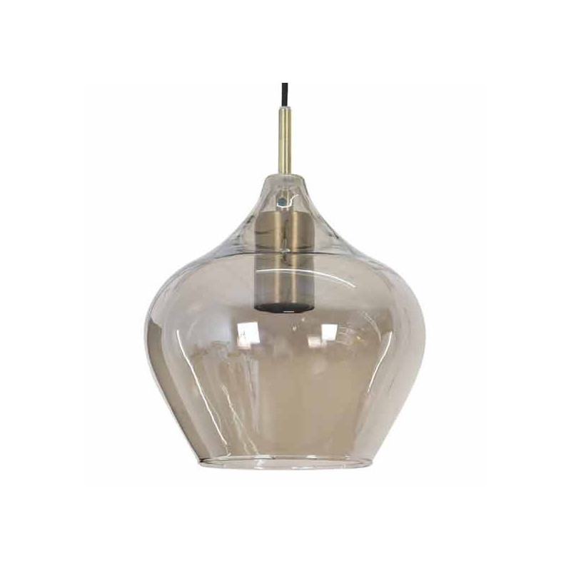 Suspension Karel Verre Fume Laiton Diamètre 20