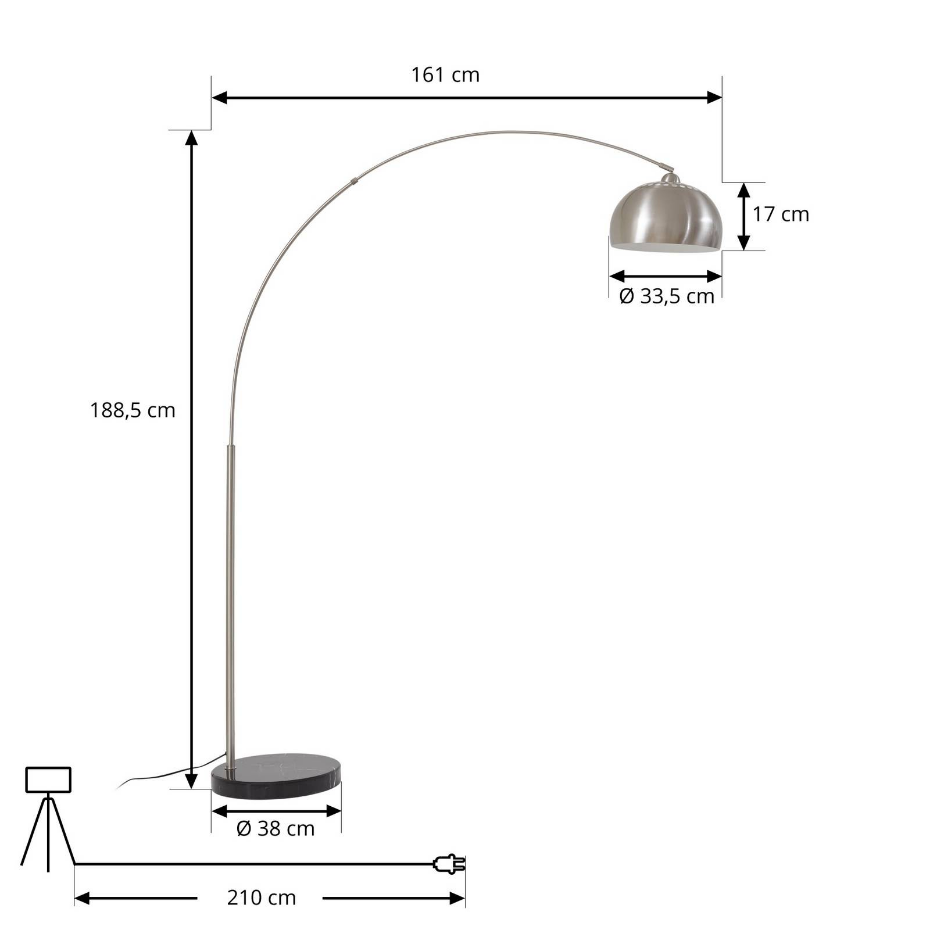 Lampadaire en métal moderne, Hernando