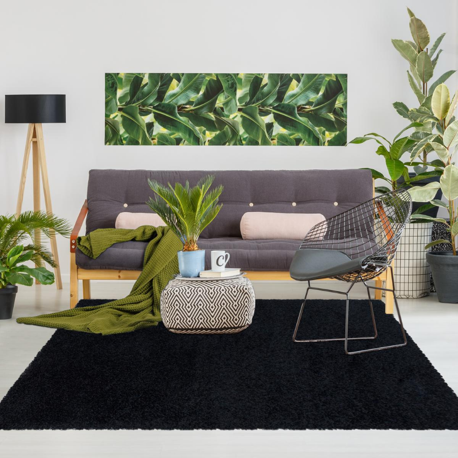 Tapis poils longs shaggy tissé motif uni UNI I