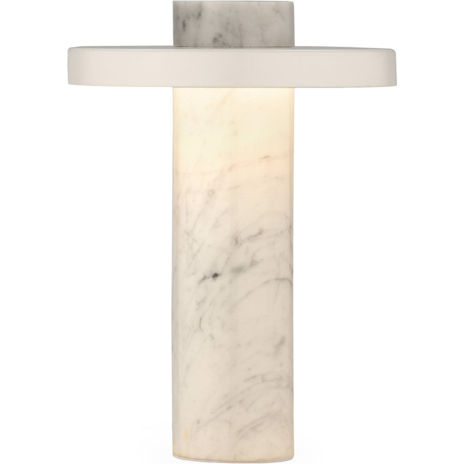 Lampe de table en marbre rond LED intégrée