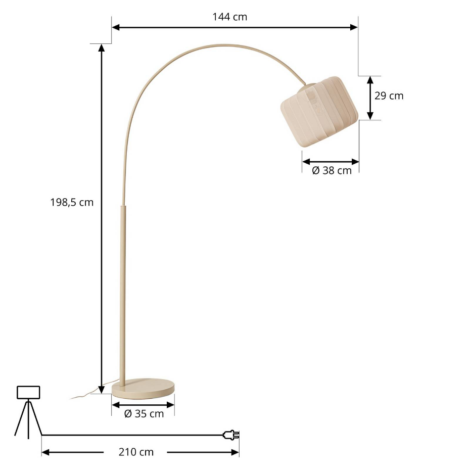 Lampadaire en textile moderne, Helin