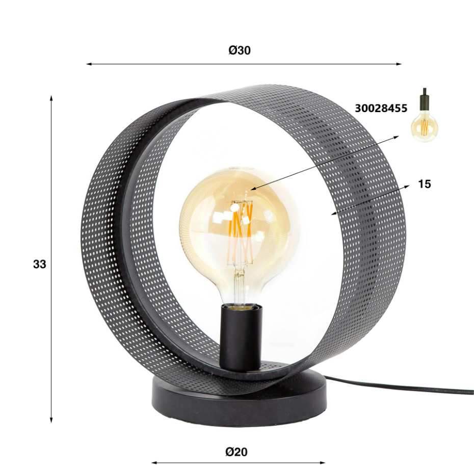 Lampe à poser design forme ronde RALF