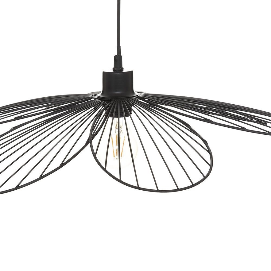 Suspension Métal Fleur Noir D57