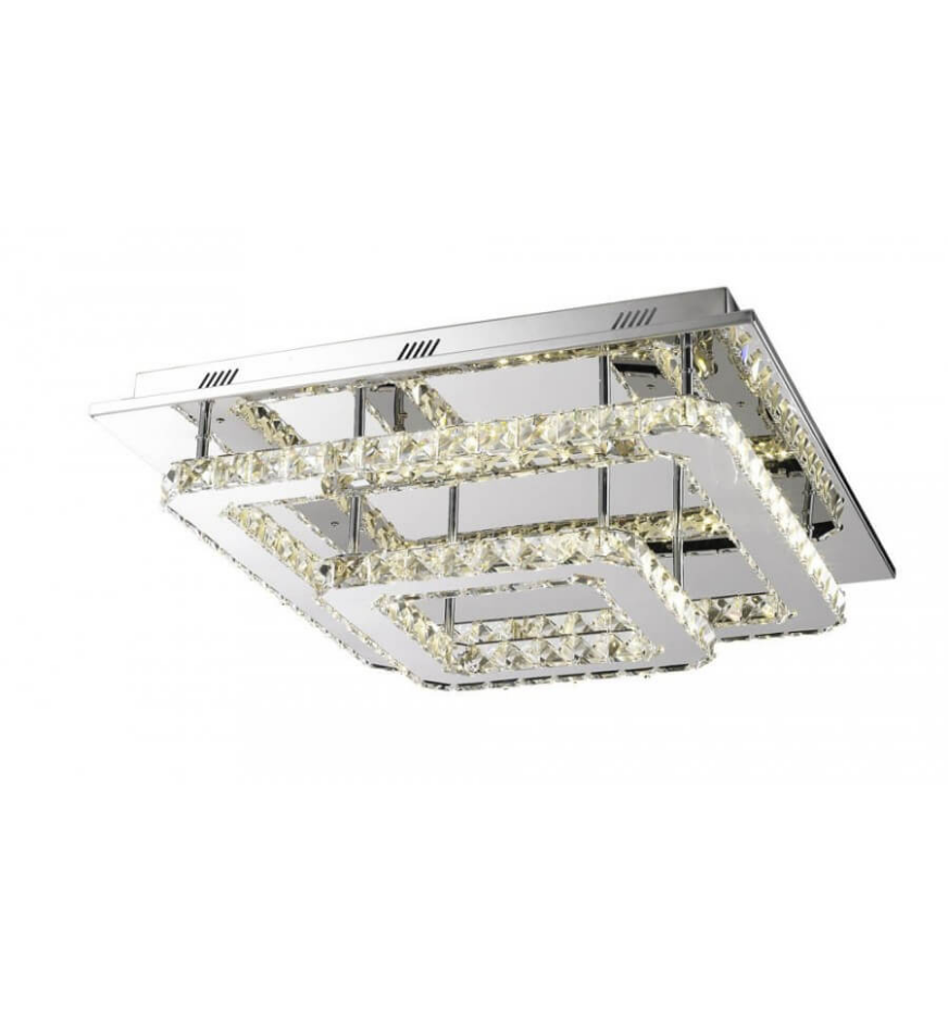 Plafonnier LED carré cristal - WADE
