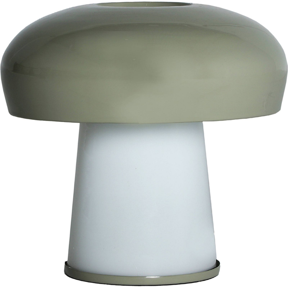 Lampe de table en verre et fer