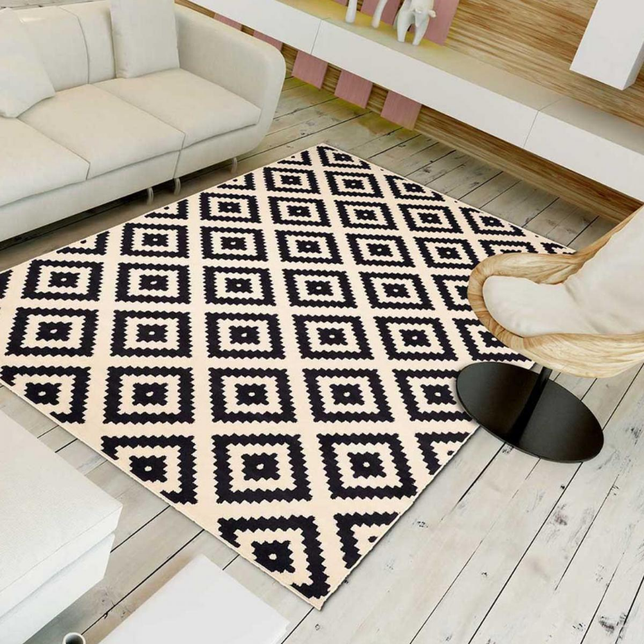 Tapis salon et chambre tissé motif scandinave LYN1 ROMA