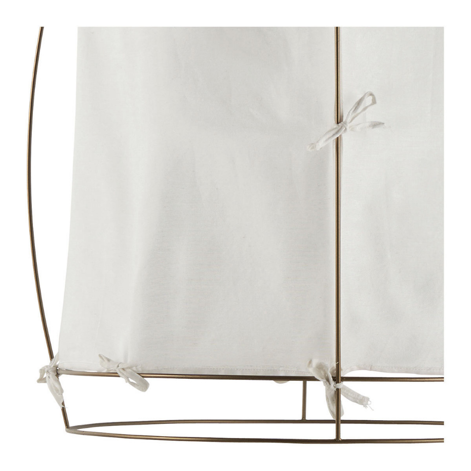 Suspension tissu et métal finition laiton 50x50x51