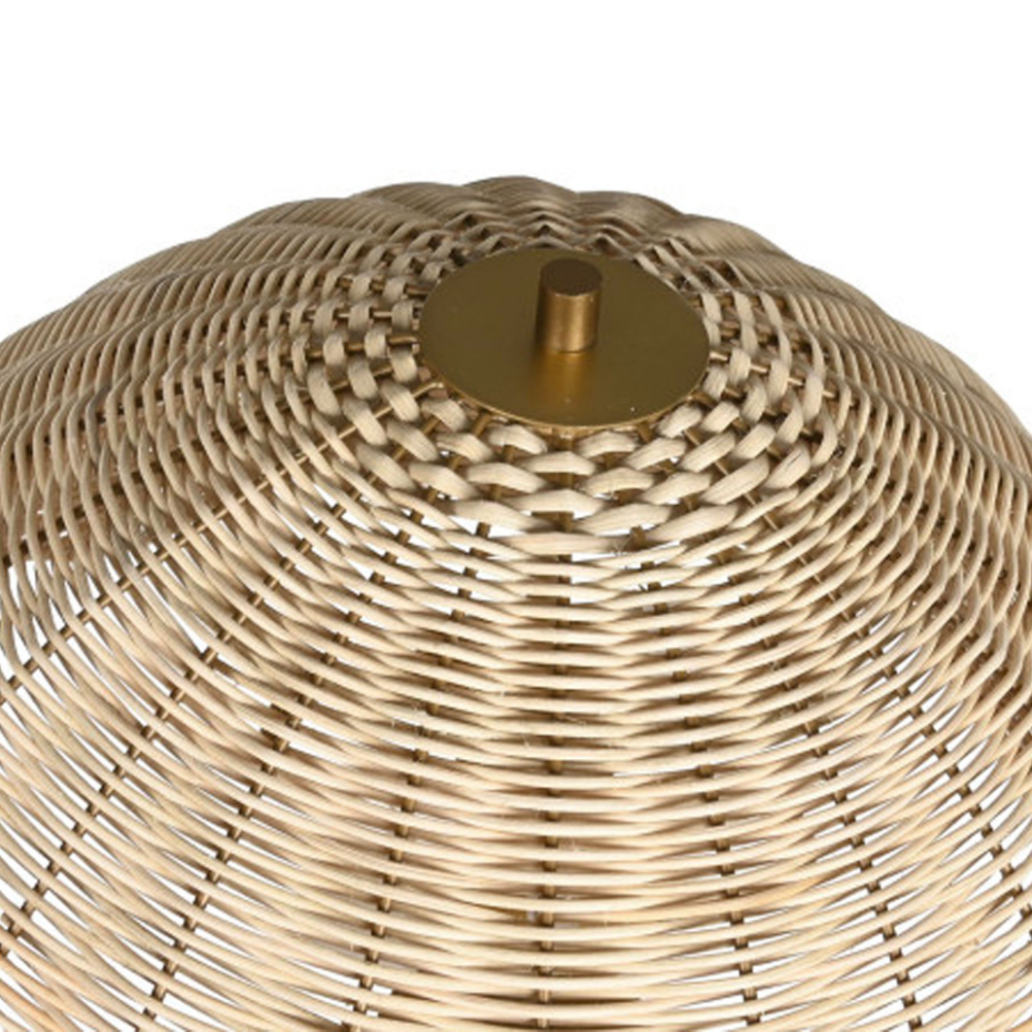 Lampadaire en rotin et métal doré 47x47x150cm