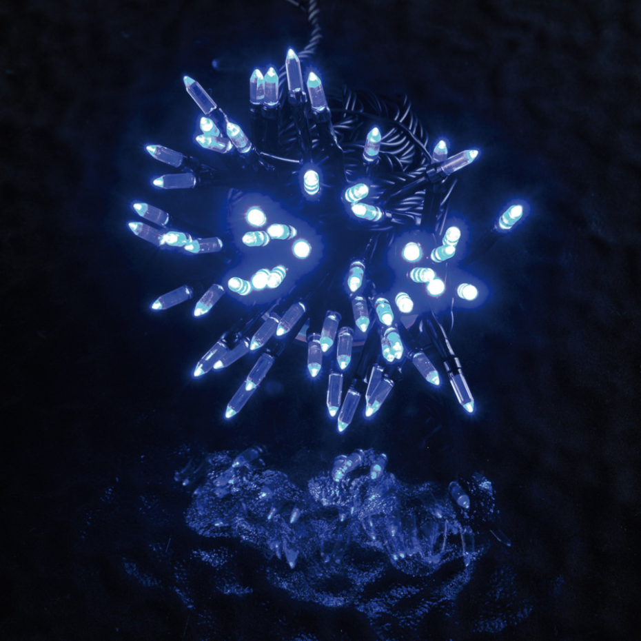 Guirlande électrique exterieur 80 led grain de riz bleu anime