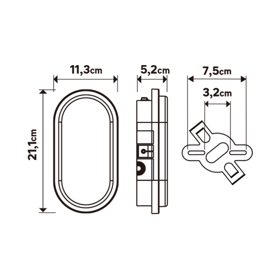 Applique LED IP65 ovale, EZY