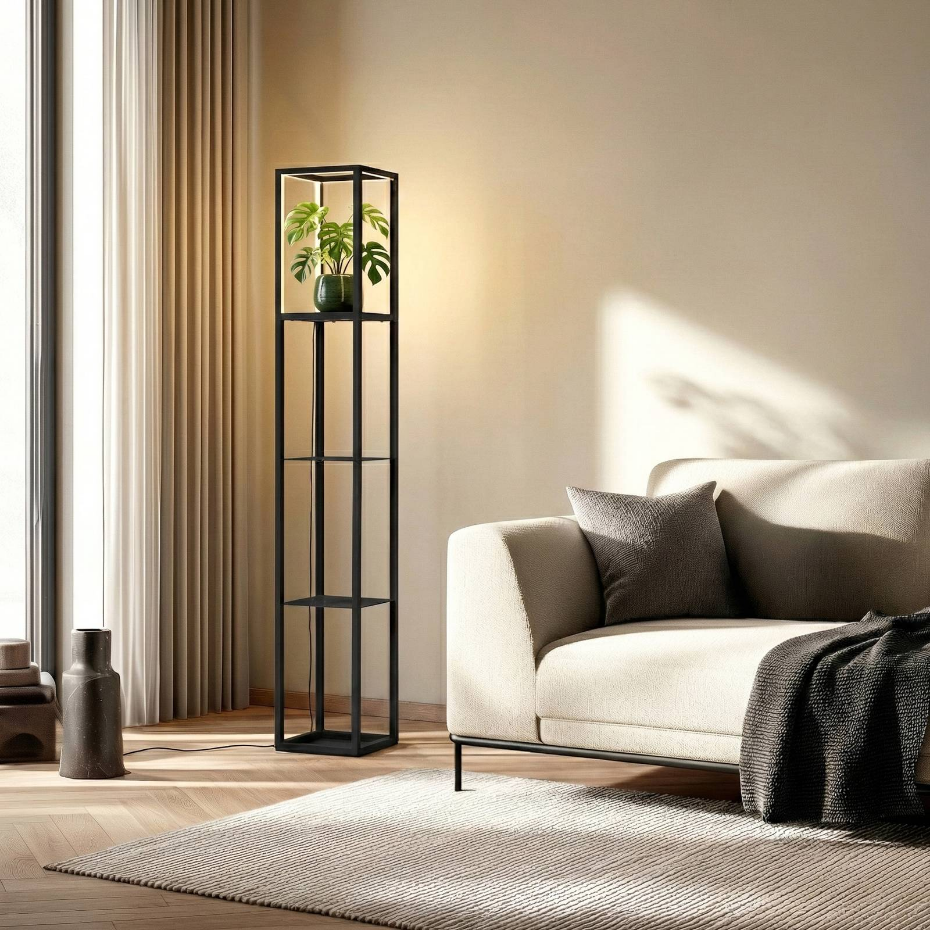 Lampadaire en métal moderneLED, Birta