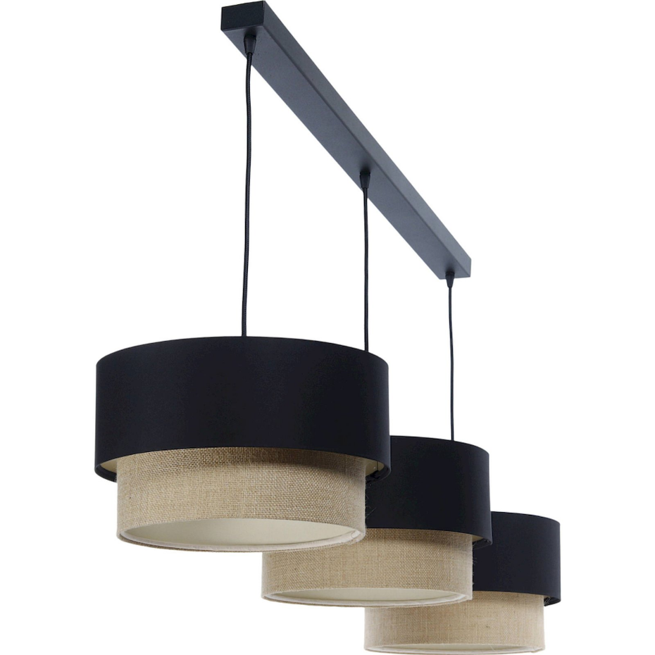 Suspension rectangulaire en jute et lin Boho