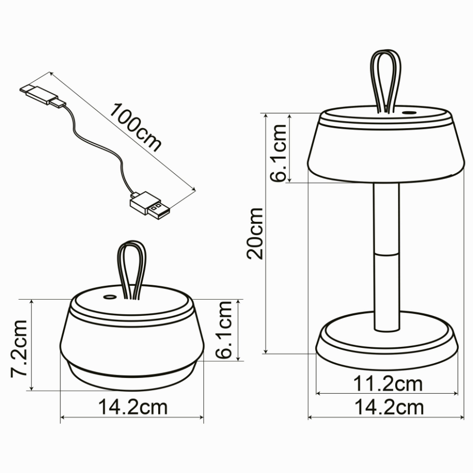 Lampe en ABS tactile, CACTUS