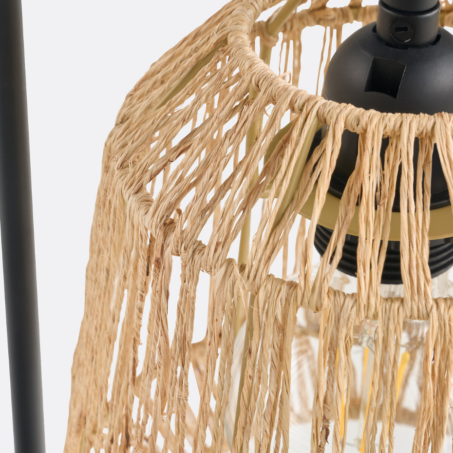 Lampe à poser, en métal fer et chanvre, YAKU