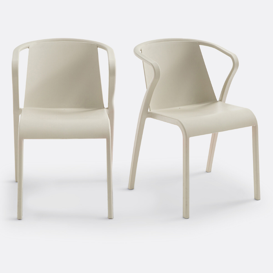 Lot de 2 fauteuils en polypropylène, Predsida