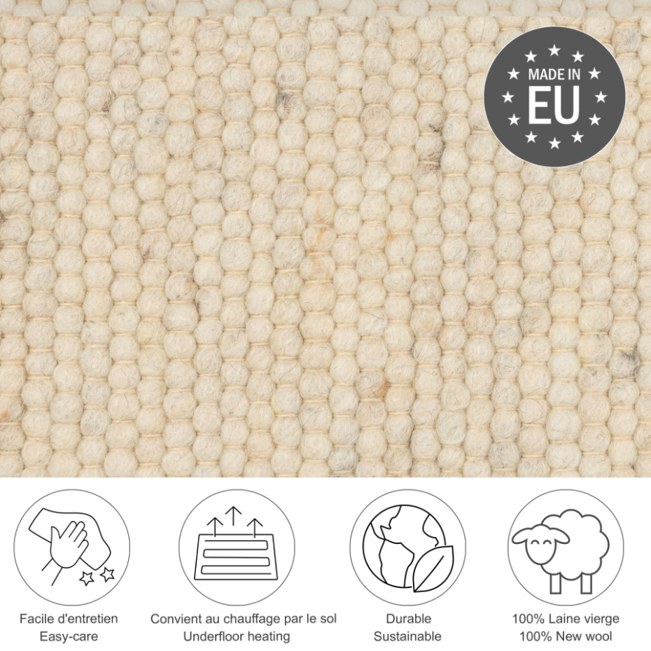 Tapis réversible en laine foulée tissé à la main aux couleurs vives - Alpen