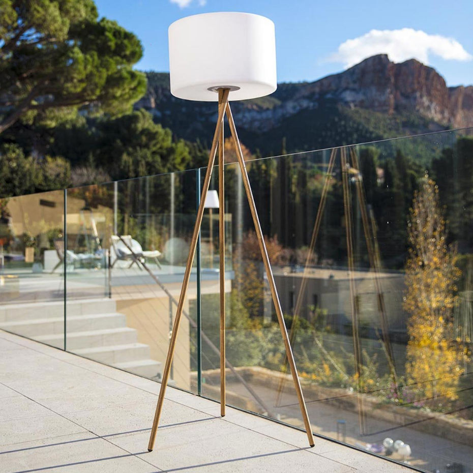 Lampadaire d'extérieur sans fil TAMBOURY WOOD RGB H150cm