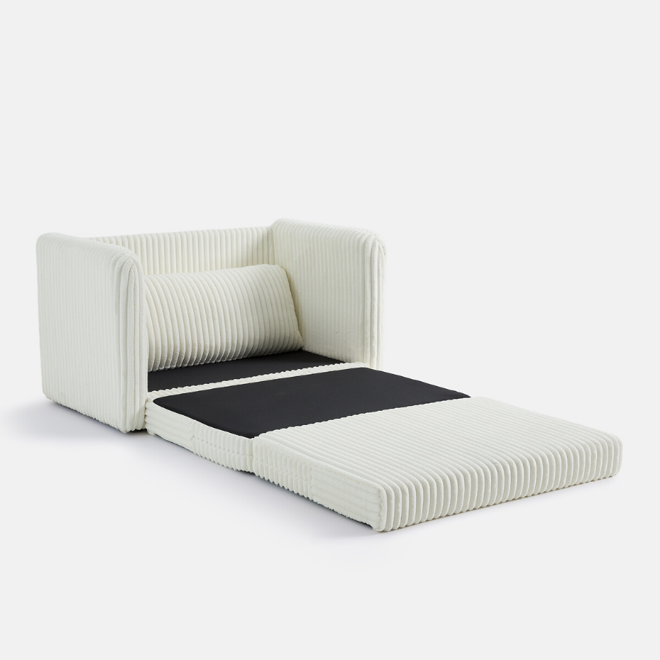 Banquette-lit velours grosses côtes XL, Hazel