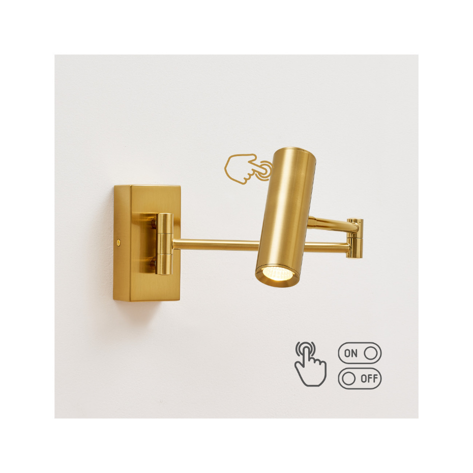 Applique liseuse LED intégrée laiton - RIMIO