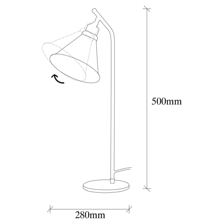 Lampe à poser vintage finition cuivrée, tête orientable SILE