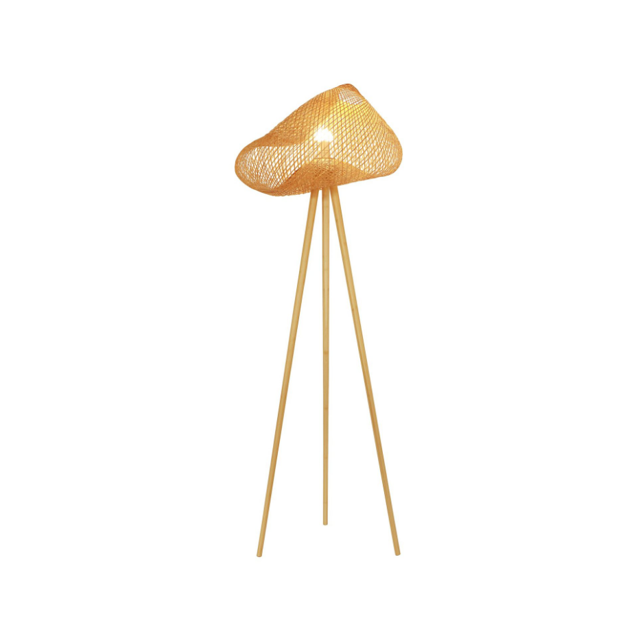 Lampadaire en bambou pieds en bois, LIPS