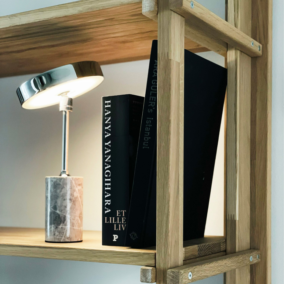 Lampe à poser LED Starlight chrome, marbre gris