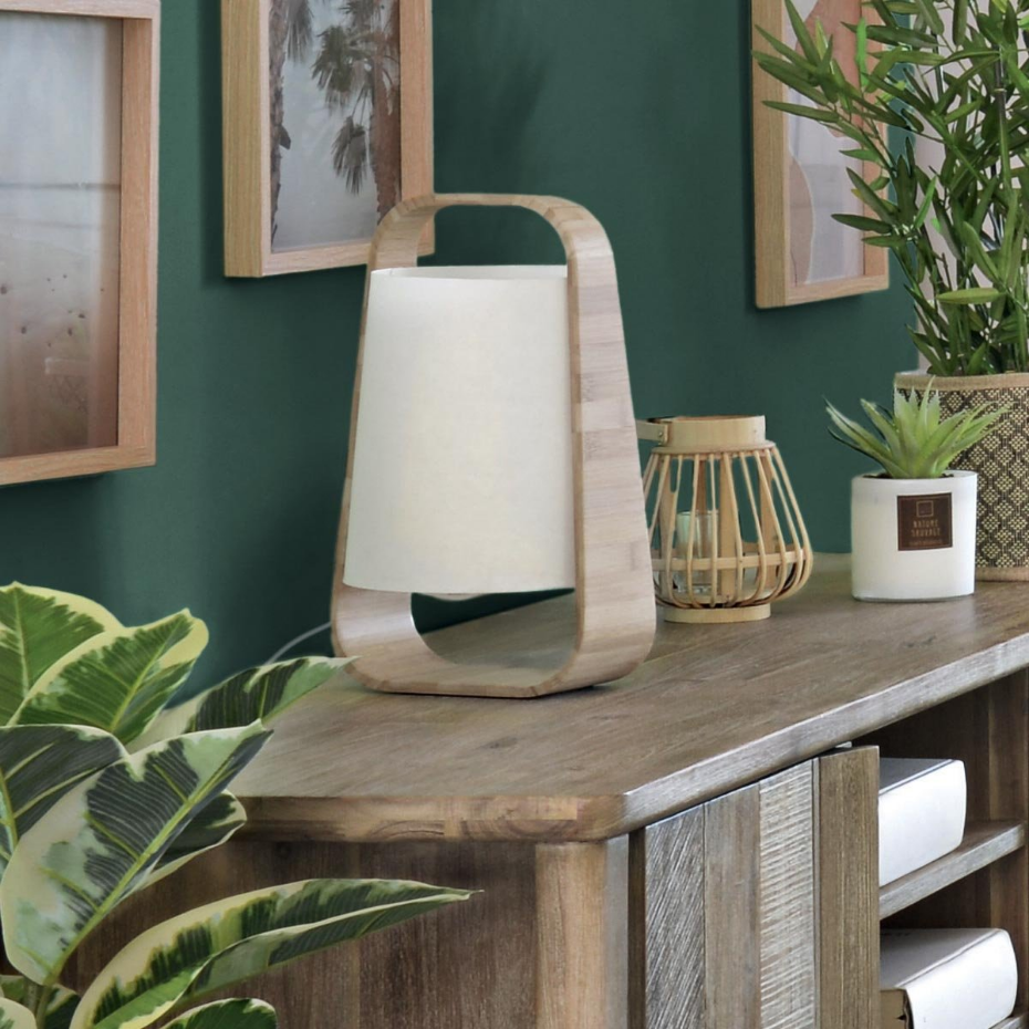 Lampe bambou et papier design épuré REX