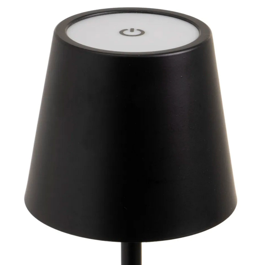 Lampe à poser en métal noir LED sans fil 11x11x37cm
