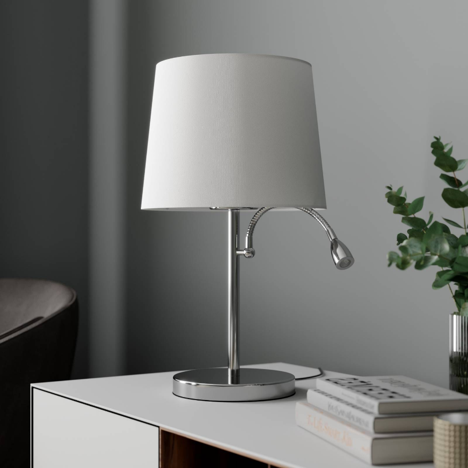Lampe à poser en textile moderne, Benjiro
