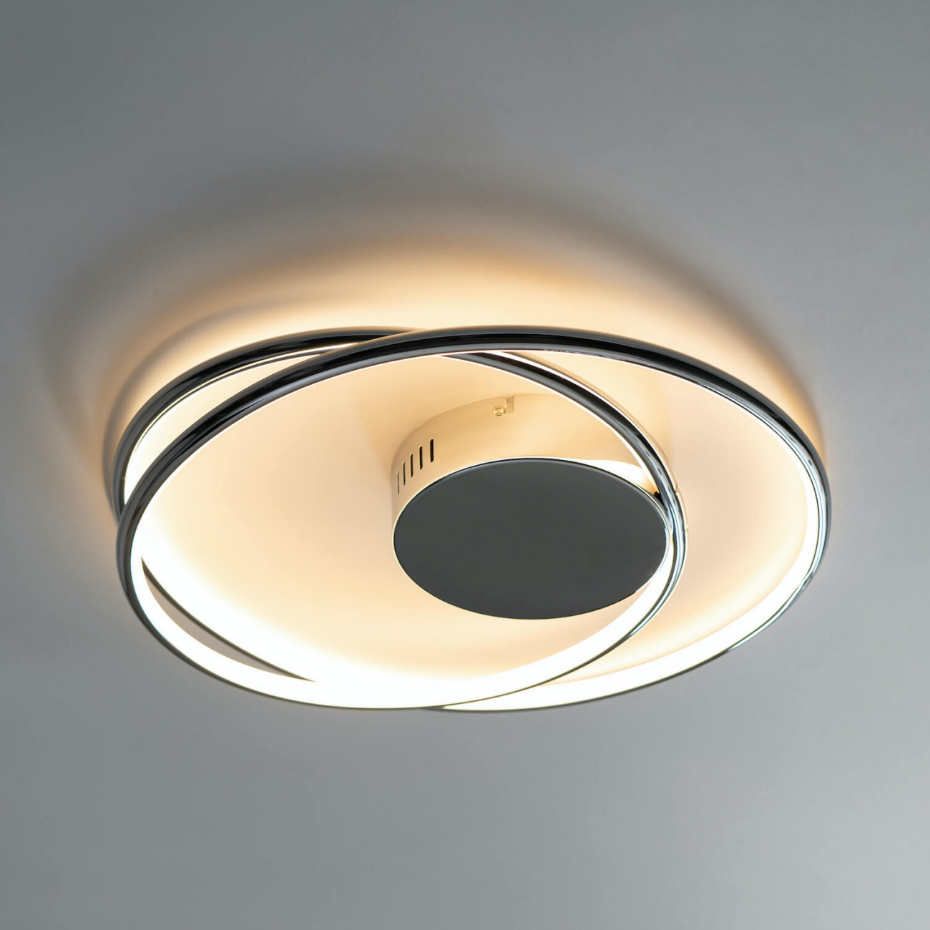 Plafonnier LED boucle chromée - XANDRA