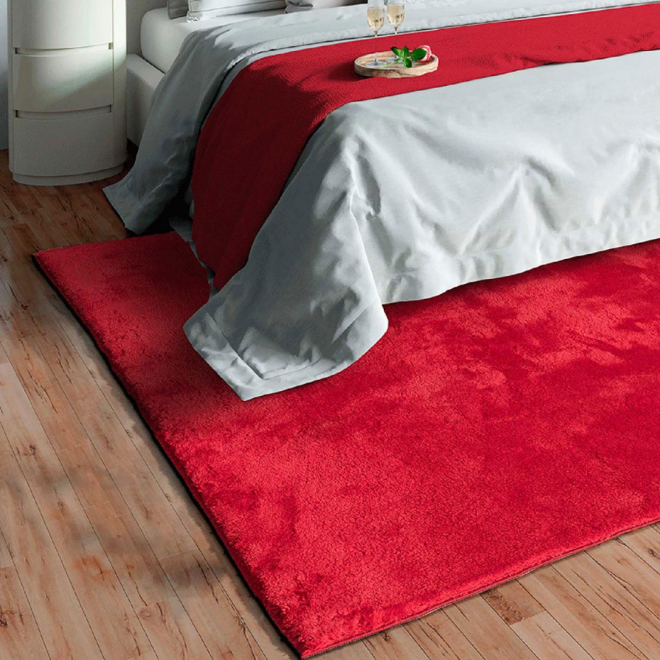 Tapis LYN10 LAVABLE uni, tapis shaggy à longs poils