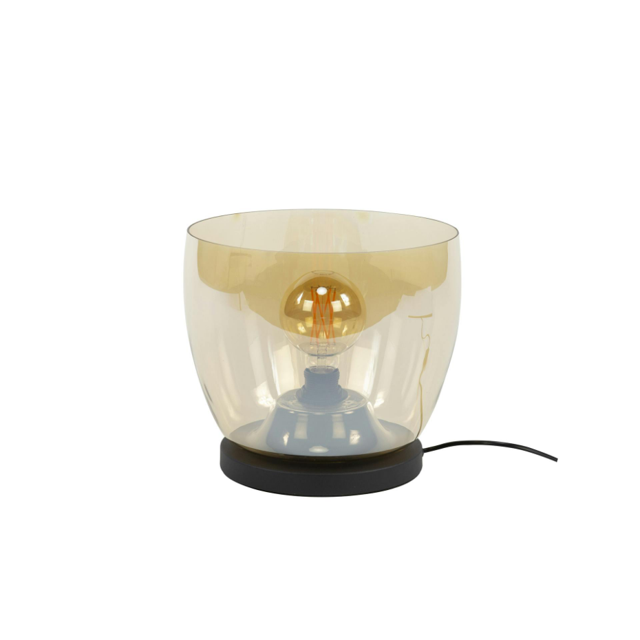 Lampe de salon moderne avec vasque en verre ambré 27 cm NIAGARA
