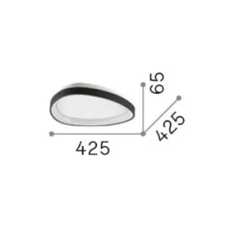 Plafonnier design led Gemini métal noir
