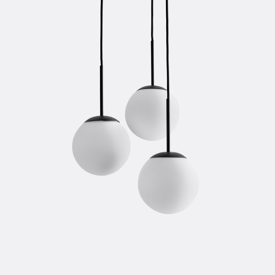 Suspension grappe métal fer et opaline, Theide