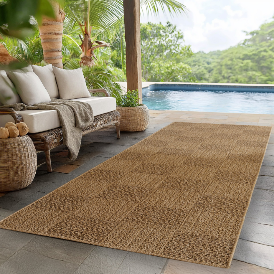 Tapis intérieur extérieur à motif damier LINORA