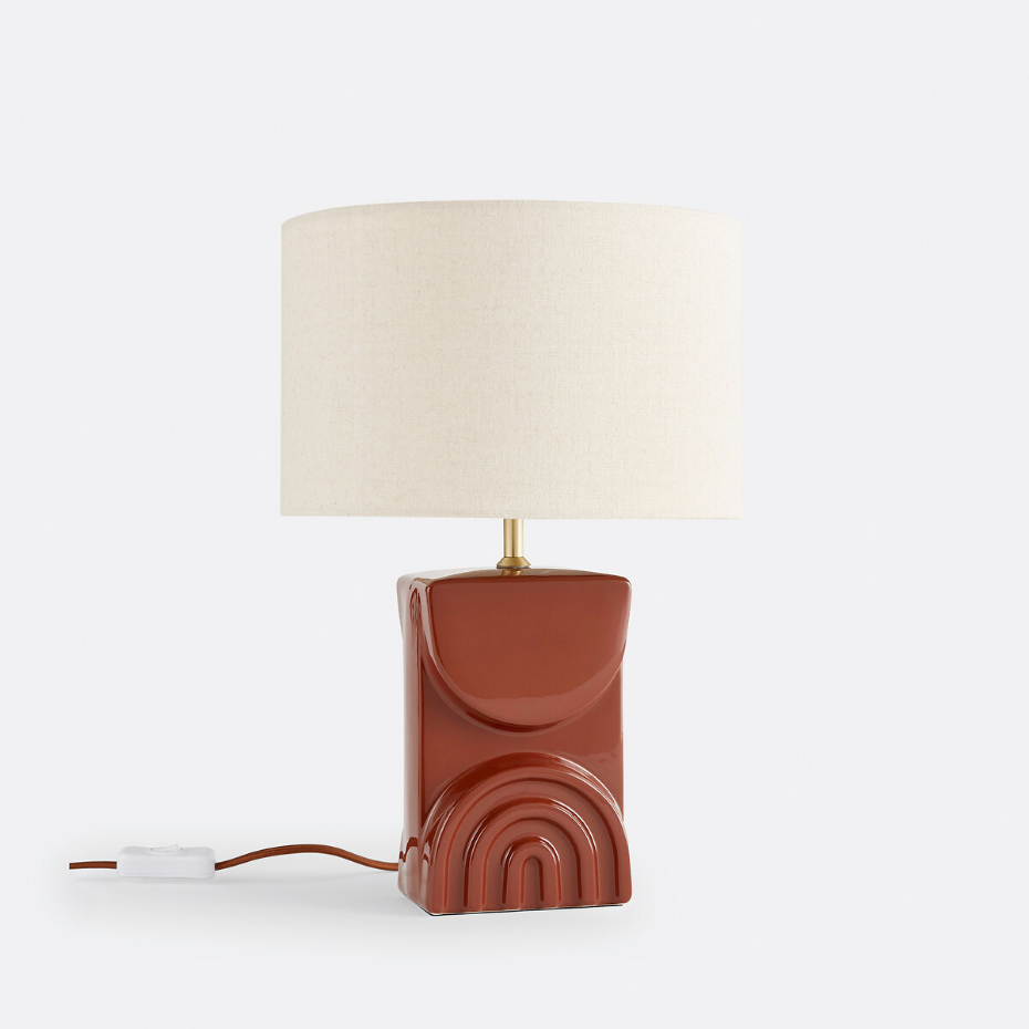 Lampe à poser céramique et lin, Topia