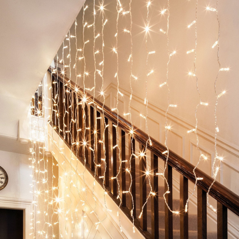 Rideau Scintillant Led 2m X 2m Blanc Pur Led Connectable