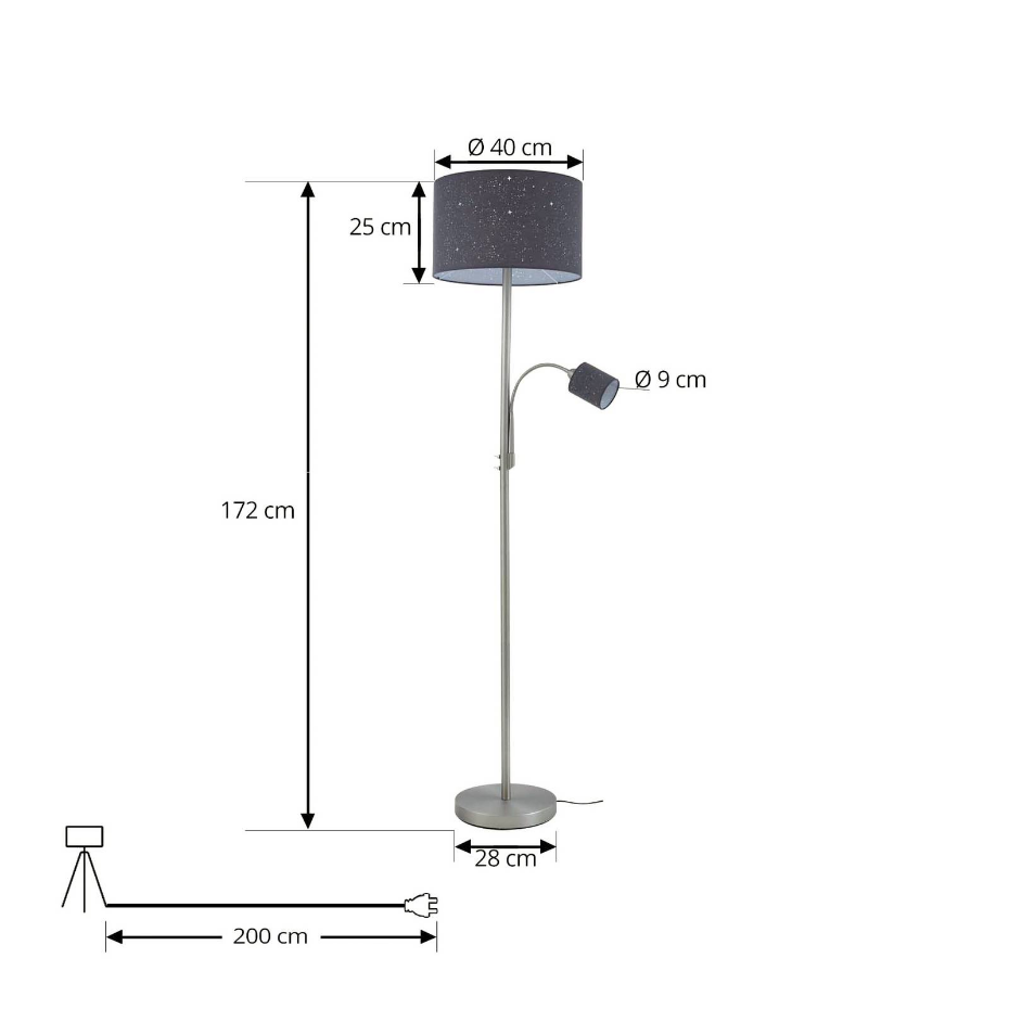 Lampadaire en métal moderne, Jaileen