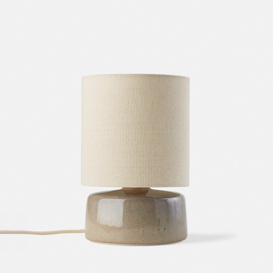 Lampe à poser céramique et lin hauteur 25 cm, Amaga