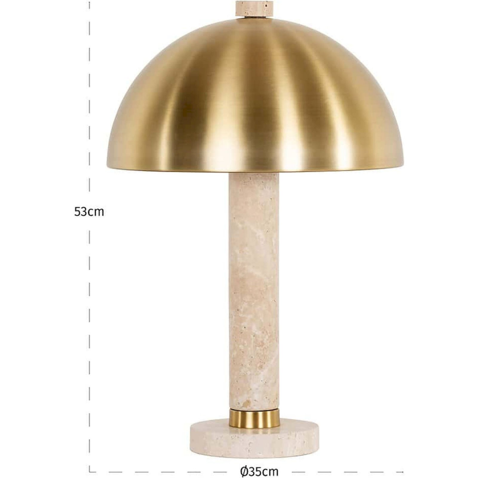 Lampe à poser en pierre ronde style travertin contemporain