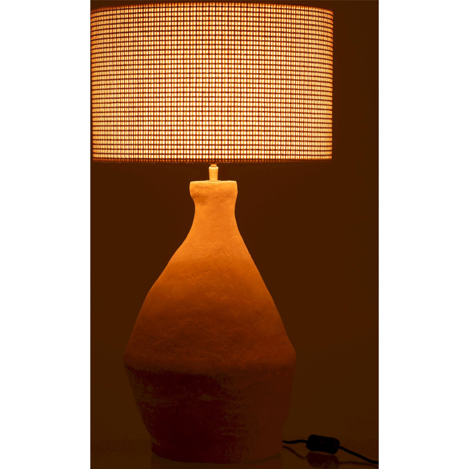 Lampe à poser en papier mâché forme organique