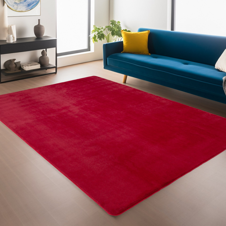 Tapis de salon uni doux ALBA