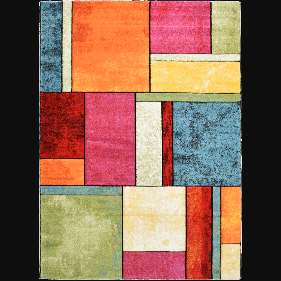Tapis salon et chambre tissé motif géométrique LYN8 GEOME
