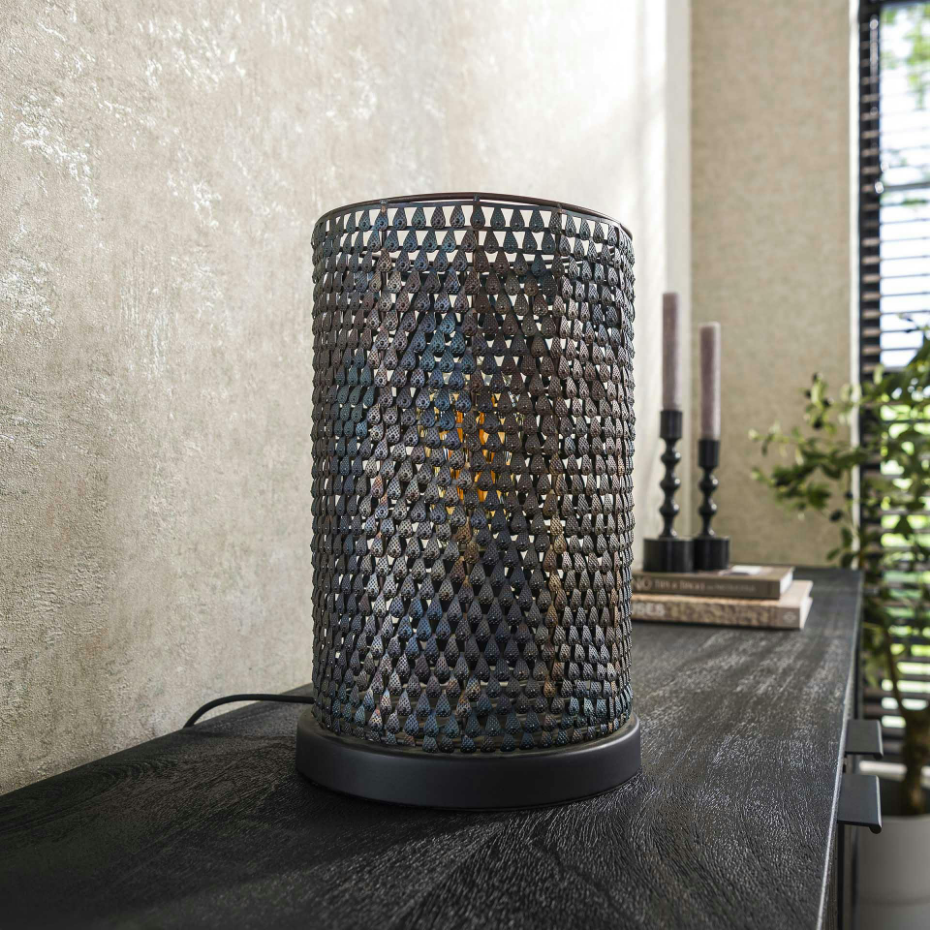 Lampe à poser en métal effet maille TRIBECA